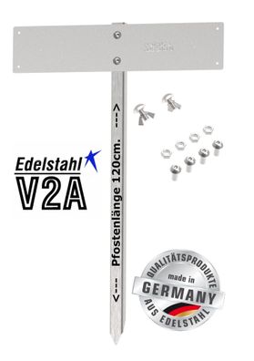 Parkschild-Halterung mit Erdspieß | Befestigung: zum Schrauben | inklusive 120cm Meta
