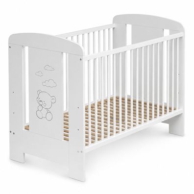Best For Kids Babybett - Höhenverstellbar & 4-teilig mit Matratze und Schlupfsprossen