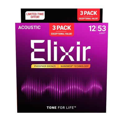 Elixir Phosphor Bronze Nanoweb 12-53 - Art. 309870
