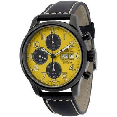 Zeno-Watch - Armbanduhr - Herren - NC Pilot Chrono yellow&black 9557TVDD-bk-b91