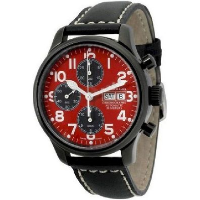 Zeno-Watch - Armbanduhr - Herren - NC Pilot Chrono red&black 9557TVDD-bk-b71