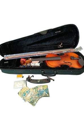 VEVOR Violine 3/4 Geigenset mit Koffer Bogen Stimmgerät fér Anfänger braun