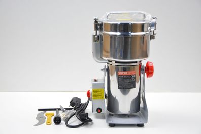 VEVOR Elektrische Getreideméhle 1000g 2000W 28000 U/min Gewérzméhle Edelstahl