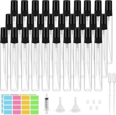 Episkey 30 Stück 10ml Mini Parfümzerstäuber Portable Nachfüllbar Mini Glas