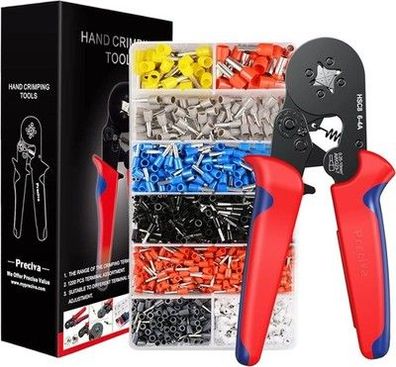 Crimpzangen Set Aderendhülsenzange 0,25 – 10 mm² + 1200 Aderendhülse Kabelschuhe