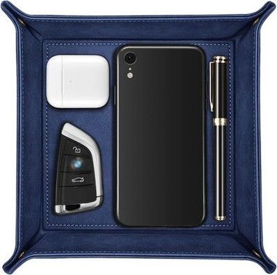 SITHON Taschenleerer - Organizer, Ablage Aufbewahrungsbox, Kunstleder Dunkelblau