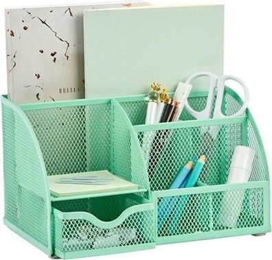 Annova Grün Desk Organizer Office mit 7 Fächern + Schublade/Schreibtischordnung