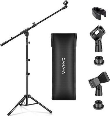 CAHAYA 2 in 1 Dual-Use Mikrofonständer boden Mikrofonstativ mit Galgen, Medium