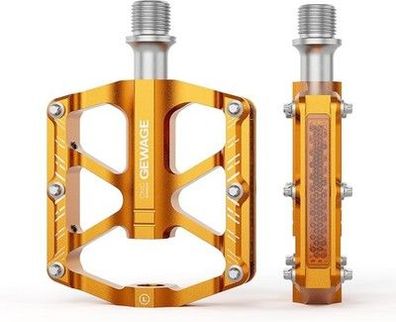 GEWAGE Falträder Pedale, Fahrradpedale Reflektoren mit Fahrrad Pedale, 9/16 Zoll