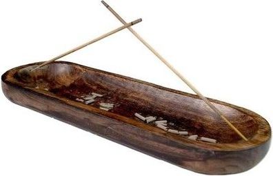 Raajsee wunderschöner, handgefertigter Räucherstäbchenhalter Holz 30,5 x 10,2 cm