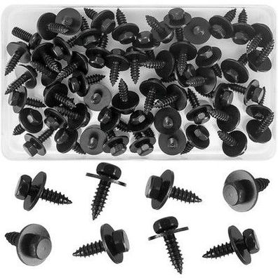 55 Stk Sechskantkopfschraube Blech-Schrauben mit Dichtung, 5,5-6 mm x 19 mm