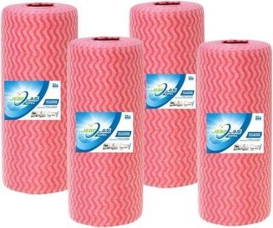 Jebblas Reinigungstuchrolle, 4 Rollen Einmal-Feuchttücher 50 Stück pro Rolle