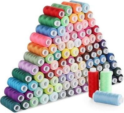 100x Nähgarn Set Mit 100 Farben Hochwertiger Nähgarn aus Polyester, Einweg