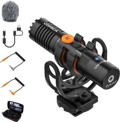 COMICA VM10 PRO Super Cardioid Richtmikrofon, Kamera Mikrofon mit 3,5 mm & USB C