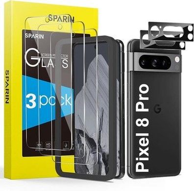 Google Pixel 8 Pro Panzer Schutz Glas, 3 Displayschutzfolie und 2 Kameraschutz