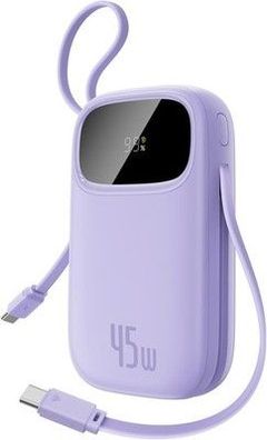 Baseus Powerbank 20000mAh 45W mit integriertem USB-C Kabel, QPow3 Power Bank