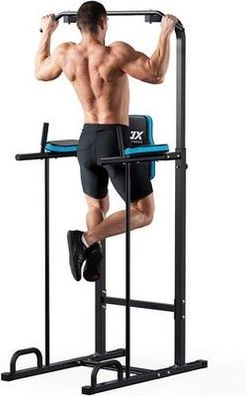 Multifunktionaler Kraftturm Dip-Station Fitness 5 Stufen Höhen Sport Stahl