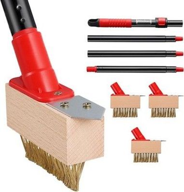 Mitclear Unkrautbürste mit Teleskopstiel (135cm), Garten Fugenbürste Werkzeug