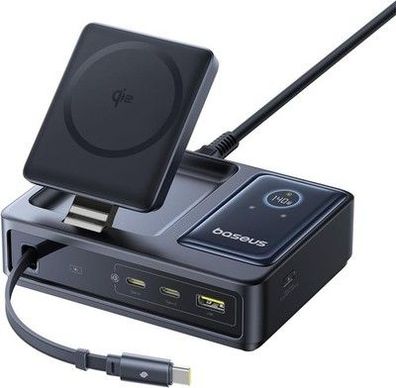 Baseus NOMOS 5 in 1 Ladestation, 140 W USB-C Ladegerät mit 15 W Qi2.0 MagSafe