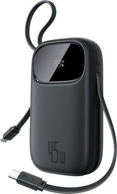 Baseus QPow3 Powerbank 45W 20000mAh mit 2 integriertem USB-C Kabel, Power Bank