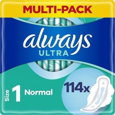 Always Ultra Binden Damen Gr. 1, Normal, 114 Damenbinden mit Flügeln (3x38 Stk.)