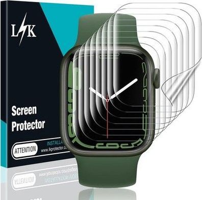 8 Stücke Schutzfolie für Apple Watch Series 9/8/7 45mm Folie - Blasenfrei
