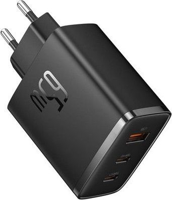 Baseus USB C Ladegerät, 65W USB C Netzteil 3-Port PD Schnellladegerät PPS, GaN