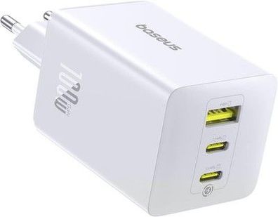 Baseus Enerfill USB C Ladegerät 100W, 3-Ports USB C Netzteil, PD Ladegerät Weiß