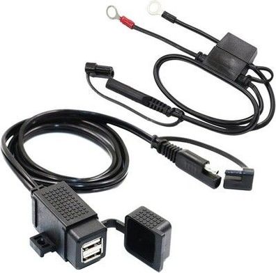 Motopower MP0609EA-UK 3,1 Amp USB-Ladegerät für Motorrad, wasserdicht, schwarz