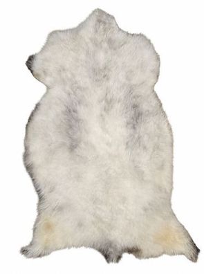 Schaffell Echt | Naturweiß-Hellgrau, ca. 140 cm | Weichflor | Öko gegerbt