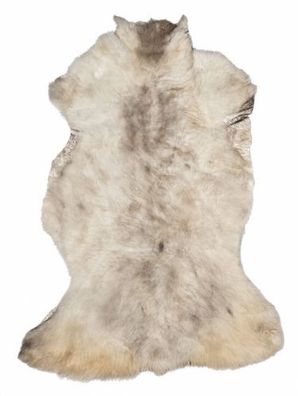 Schaffell Echt | Naturweiß-Hellgrau, ca. 120 cm | Weichflor | Öko gegerbt