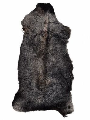 Schaffell Echt | Dunkelgrau-Schwarz, ca. 108 cm | Weichflor | Öko gegerbt