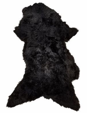 Schaffell Echt | Schwarz-Dunkelbraun, ca. 120 cm | Weichflor | Öko gegerbt