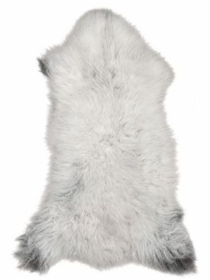 Schaffell Echt | Creme-Weiß-Grau, ca. 110 cm | Langflor | Öko gegerbt