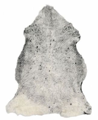 Schaffell Echt | Silbergrau-Schwarz, ca. 115 cm | Weichflor | Öko gegerbt