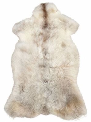 Schaffell Echt | Creme-Weiß-Grau-Beige, ca. 120 cm | Weichflor | Öko gegerbt