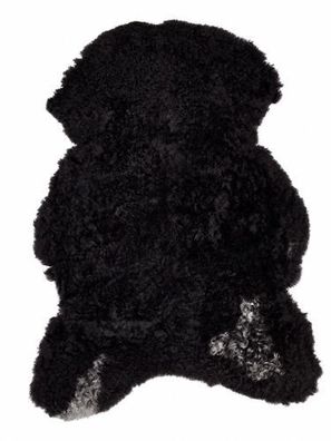 Schaffell Echt | Schwarzbraun-Grau, ca. 100 cm | Weichflor | Öko gegerbt