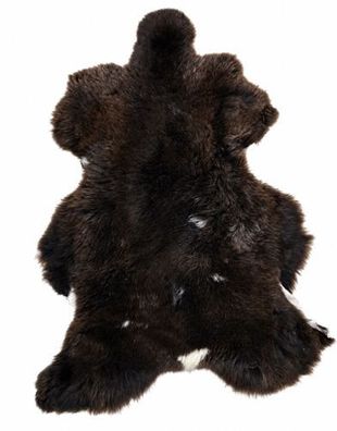 Schaffell Echt | Dunkelbraun-Weiß, ca. 108 cm | Weichflor | Öko gegerbt
