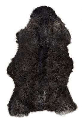 Schaffell Echt | Dunkelbraun-Schwarz, ca. 135 cm | Weichflor | Öko gegerbt