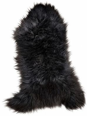 Schaffell Echt | Dunkelgrau-Schwarz, ca. 130 cm | Langflor | Öko gegerbt