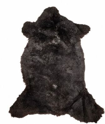 Schaffell Echt | Dunkelbraun-Anthrazit, ca. 100 cm | Weichflor | Öko gegerbt