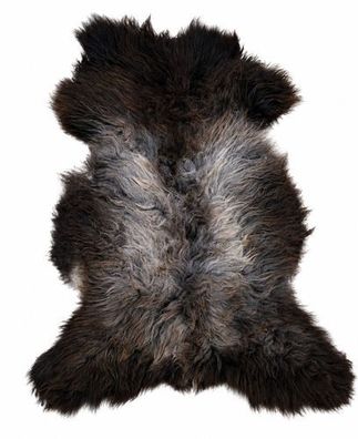 Schaffell Echt | Dunkelbraun-Grau, ca. 130 cm | Langflor | Öko gegerbt