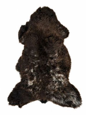 Schaffell Echt | Dunkelbraun-Schwarzbraun, ca. 100 cm | Langflor | Öko gegerbt