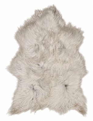Schaffell Echt | Hellgrau, ca. 120 cm | Langflor | Öko gegerbt