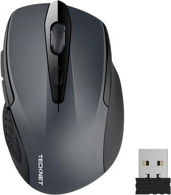 Tecknet Kabellose Maus, Pro 2.4G 2600 DPI Wireless, 6 Tasten mit Nano Empfänger