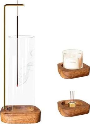 Räucherstäbchen Halter, Räucherstäbchen Brenner mit Abnehmbarer Glasflasche