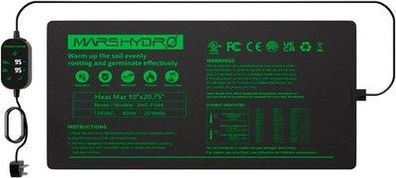 MARS HYDRO Heizmatte für Pflanzen 25x52cm, Heizkissen Heizmatten mit Thermostat