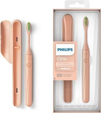 Philips One elektrische Zahnbürste mit USB-Ladung, Pink (Modell HY1200/25)
