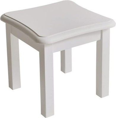 Aibiju Fußbank Holz, Kleiner Fußhocker, Bank Hocker, Schemel, Sitzhocker (Weiß)