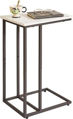 Aibiju Beistelltisch C Form, Beistell-Tisch Wohnzimmertisch mit Metallgestell